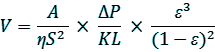 Kozeny-Carman equation, Kozeny-Carman (K-C) equation 