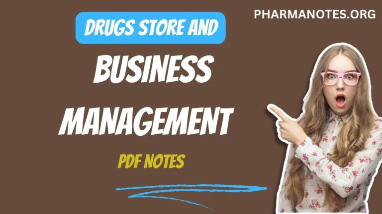 Drugs store and business management PDF Notes