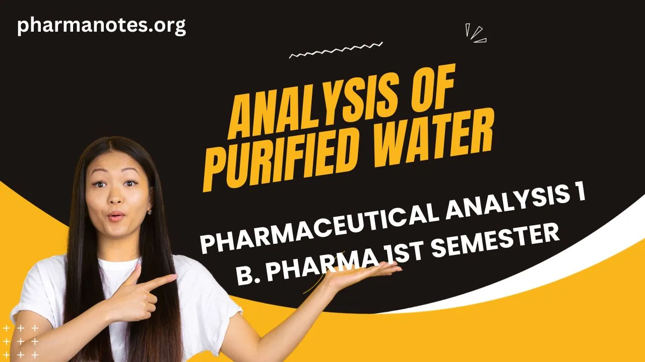 Analysis of Purified Water PDF Notes Pharmanotes