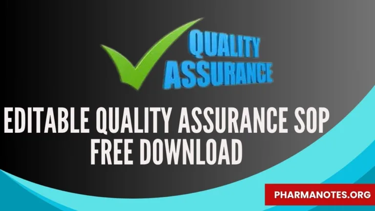 Editable Quality Assurance SOP Free Download
